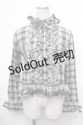 SEXY DYNAMITE LONDON (CHOICE) / チェックフリルブラウス  黒ｘ白 S-26-01-31-1025-PU-TO-HR-ZS
