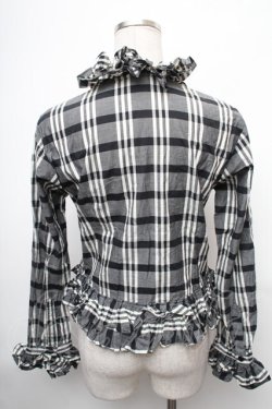 画像2: SEXY DYNAMITE LONDON (CHOICE) / チェックフリルブラウス  黒ｘ白 S-26-01-31-1025-PU-TO-HR-ZS