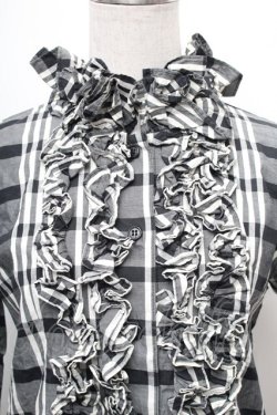 画像3: SEXY DYNAMITE LONDON (CHOICE) / チェックフリルブラウス  黒ｘ白 S-26-01-31-1025-PU-TO-HR-ZS