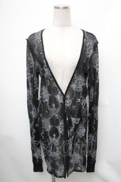 画像1: VII / プリントシアーカーディガン  黒 S-26-01-31-1026-HN-TO-HR-ZS