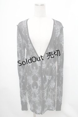 画像1: VII / プリントシアーカーディガン  黒 S-26-01-31-1026-HN-TO-HR-ZS