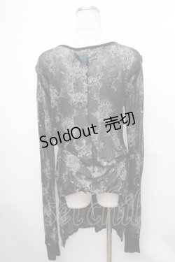 画像2: VII / プリントシアーカーディガン  黒 S-26-01-31-1026-HN-TO-HR-ZS