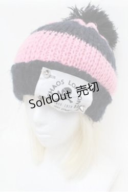 画像1: ALGONQUINS / スカルニット  黒ｘピンクｘ白 S-26-01-31-009-AL-TO-HR-ZS