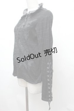画像2: h.ANARCHY / 袖レースアップハイネックカットソー  黒 S-26-01-31-053-HN-TS-HR-ZS