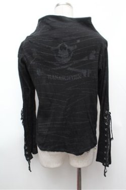 画像3: h.ANARCHY / 袖レースアップハイネックカットソー  黒 S-26-01-31-053-HN-TS-HR-ZS