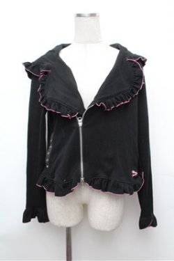 画像1: MAM MAXICIMAM / ねこみみパーカー  黒ｘピンク S-26-01-31-055-0-TO-HR-ZS