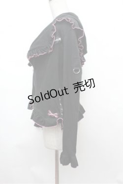 画像2: MAM MAXICIMAM / ねこみみパーカー  黒ｘピンク S-26-01-31-055-0-TO-HR-ZS