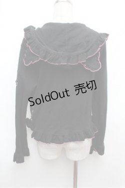 画像3: MAM MAXICIMAM / ねこみみパーカー  黒ｘピンク S-26-01-31-055-0-TO-HR-ZS