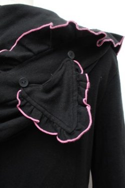 画像4: MAM MAXICIMAM / ねこみみパーカー  黒ｘピンク S-26-01-31-055-0-TO-HR-ZS