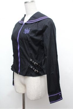 画像2: MAM MAXICIMAM / セーラーパーカー  黒ｘ紫 S-26-01-31-056-0-BL-HR-ZS