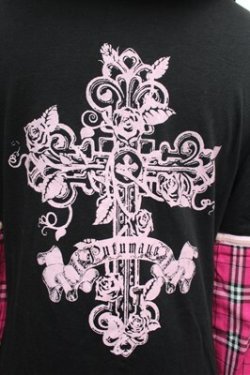 画像5: PUTUMAYO / チェック切替パーカー  黒ｘピンク S-26-01-31-057-PT-TO-HR-ZS