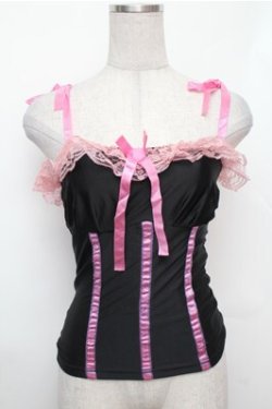 画像1: SEXY DYNAMITE LONDON (CHOICE) / レースサテンキャミ  黒ｘピンク S-26-01-31-016-PU-TS-HR-ZS