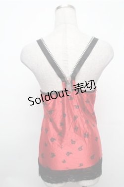 画像2: PUNK / カップ付プリントサテントップス  赤 S-26-01-31-017-PU-BL-HR-ZS