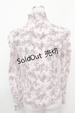 画像2: ALGONQUINS / 総柄フリルブラウス  ピンク S-26-01-31-021-AL-BL-HR-ZS