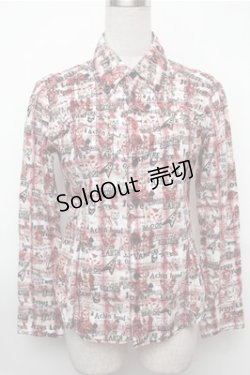 画像1: ALGONQUINS / チェック総柄シャツ  赤 S-26-01-31-023-AL-TO-HR-ZS