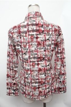 画像2: ALGONQUINS / チェック総柄シャツ  赤 S-26-01-31-023-AL-TO-HR-ZS