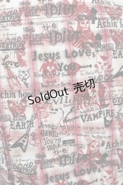 画像3: ALGONQUINS / チェック総柄シャツ  赤 S-26-01-31-023-AL-TO-HR-ZS