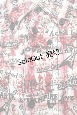 画像4: ALGONQUINS / チェック総柄シャツ  赤 S-26-01-31-023-AL-TO-HR-ZS