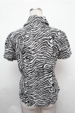 画像2: ALGONQUINS / ゼブラ柄ブラウス  黒ｘ白 S-26-01-31-024-AL-TO-HR-ZS