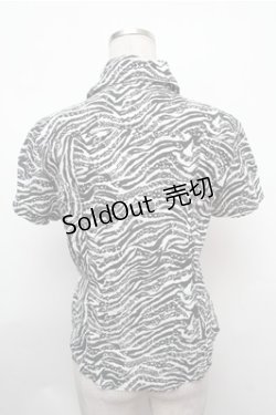 画像2: ALGONQUINS / ゼブラ柄ブラウス  黒ｘ白 S-26-01-31-024-AL-TO-HR-ZS