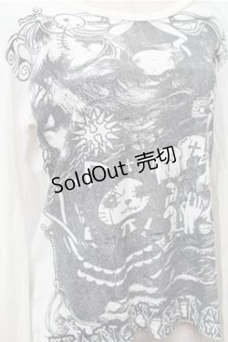 画像4: HANGRY&ANGRY / プリントカットソー  白 S-26-01-31-025-HN-BL-HR-ZS