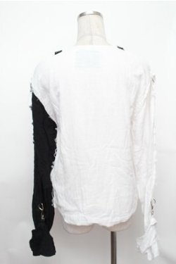 画像2: SEXY DYNAMITE LONDON / プリントガーゼトップス  黒ｘ白 S-26-01-31-026-PU-BL-HR-ZS