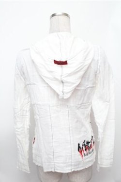 画像2: MAD / プリントガーゼZIPパーカー  白 S-26-01-31-028-PU-BL-HR-ZS