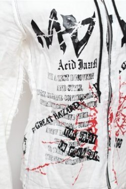 画像4: MAD / プリントガーゼZIPパーカー  白 S-26-01-31-028-PU-BL-HR-ZS