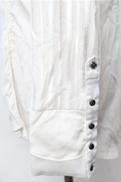 画像3: Ozz Croce / 袖チュールレイヤードロングシャツ  白 S-26-01-31-029-OO-BL-HR-ZS
