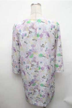 画像2: franche lippee black / フラワーアニマル総柄ワンピース M ラベンダー S-26-02-01-036-LO-OP-TE-ZS