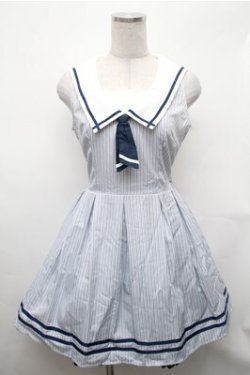 画像1: Secret Honey / ノースリーブセーラーワンピース  サックス S-26-02-01-041-CA-SK-HR-ZS