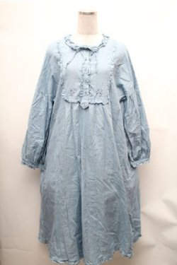 画像1: PINK HOUSE / PH刺繍ワンピース  サックス S-26-02-01-042-LO-OP-AS-ZS