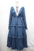 axes femme kawaii / クラシカルフリルロングワンピ  ブルー S-26-02-01-043-AX-OP-AS-ZS