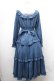 画像2: axes femme kawaii / クラシカルフリルロングワンピ  ブルー S-26-02-01-043-AX-OP-AS-ZS (2)