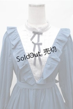 画像3: axes femme kawaii / クラシカルフリルロングワンピ  ブルー S-26-02-01-043-AX-OP-AS-ZS
