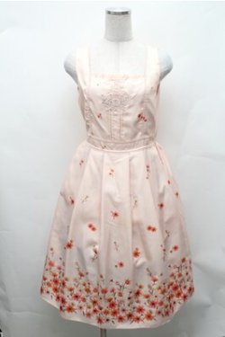 画像1: axes femme / コスモス柄ワンピース  ベージュ S-26-02-01-046-AX-OP-AS-ZS