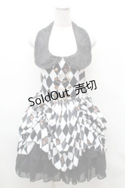 画像1: ATELIER PIERROT / Diamond Circus　 Vest One Piece  黒ｘ白 S-26-02-01-052-EL-OP-AS-ZS