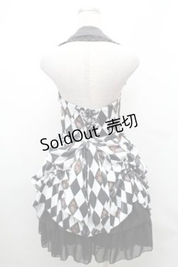 画像2: ATELIER PIERROT / Diamond Circus　 Vest One Piece  黒ｘ白 S-26-02-01-052-EL-OP-AS-ZS
