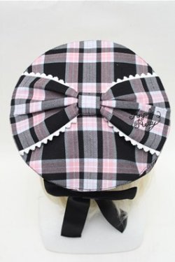 画像3: Angelic Pretty / Sugar タータンチェックベレー  黒×ピンク×サックス S-26-02-01-009-AP-AC-TE-ZS