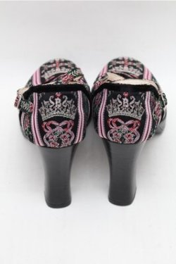 画像3: BABY,THE STARS SHINE BRIGHT / ティアラ柄ゴブランシューズ L 黒 S-26-02-01-001-BA-SH-AS-ZS