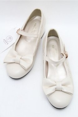 画像1: axes femme kawaii / クロスベルトリボンパンプス  アイボリー S-26-02-01-002-AX-SH-HR-ZS