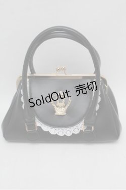 画像1: BABY,THE STARS SHINE BRIGHT / 王冠ガマ口BAG  黒×白 S-26-02-01-021-BA-BG-TE-ZS