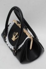 画像3: BABY,THE STARS SHINE BRIGHT / 王冠ガマ口BAG  黒×白 S-26-02-01-021-BA-BG-TE-ZS (3)