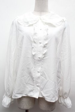 画像1: m petit by misako / AM マルエリフリルブラウス  白 S-26-02-01-024-LO-BL-AS-ZS