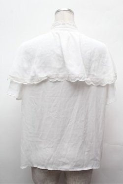 画像2: axes femme POETIQUE / ケープ半袖ブラウス  白 S-26-02-01-025-AX-BL-AS-ZS