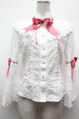 BABY,THE STARS SHINE BRIGHT / エリザベスブラウス  白ｘピンク S-26-02-01-026-BA-BL-AS-ZS