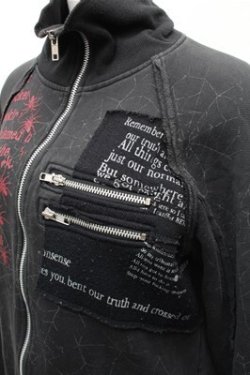 画像3: h.ANARCHY / 英字プリントパーカー  黒 S-26-02-01-032-HN-TO-SZ-ZS