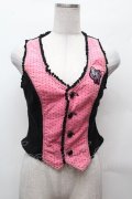 ALGONQUINS / ドット切替ベロアベスト  黒ｘピンク S-26-02-04-001-AL-TO-HR-ZS