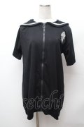 NieR Clothing / セーラー襟半袖ジップパーカー  黒 S-26-02-04-031-PU-TO-TE-ZS