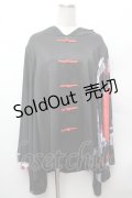 NieR Clothing / FAKEチャイナボタン着物風袖PULLOVER プルオーバー F 黒×赤 S-26-02-04-032-PU-TO-TE-ZS